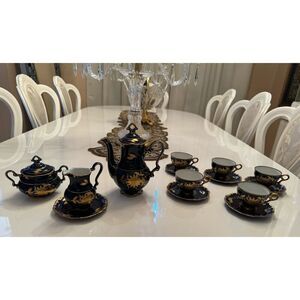 JLMENAU Graf Von Henneberg-Porzellan 1777 Echt Kobalt Germany Coffee Set